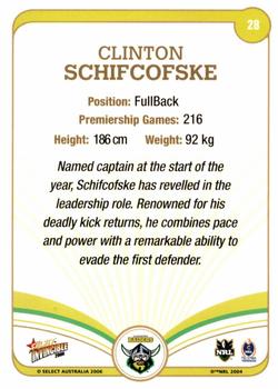 2006 Select Invincible #28 Clinton Schifcofske Back